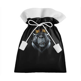Подарочный 3D мешок с принтом king в Санкт-Петербурге, 100% полиэстер | Размер: 29*39 см | для детей | для мальчиков | для мужиков | для мужчин | для парней | корона | медведь | россия | царь | черная
