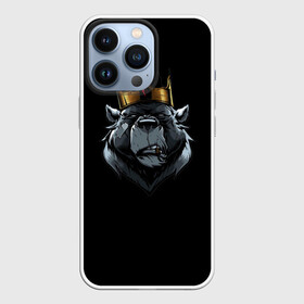 Чехол для iPhone 13 Pro с принтом king в Санкт-Петербурге,  |  | для детей | для мальчиков | для мужиков | для мужчин | для парней | корона | медведь | россия | царь | черная