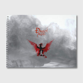 Альбом для рисования с принтом Dragon Age в Санкт-Петербурге, 100% бумага
 | матовая бумага, плотность 200 мг. | Тематика изображения на принте: dragon age | дракон | дрегон эйдж | игра | серый страж