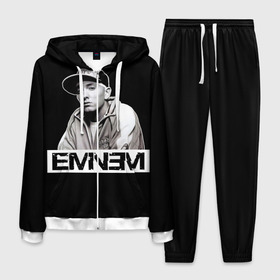 Мужской костюм 3D с принтом Eminem в Санкт-Петербурге, 100% полиэстер | Манжеты и пояс оформлены тканевой резинкой, двухслойный капюшон со шнурком для регулировки, карманы спереди | Тематика изображения на принте: eminem | evil | ken kaniff | marshall bruce mathers iii | mm | rap | slim shady | маршалл брюс мэтерс iii | рэп | рэп рок | хип хоп | хорроркор | эминем