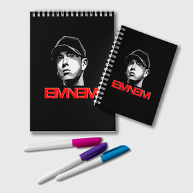 Блокнот с принтом Eminem в Санкт-Петербурге, 100% бумага | 48 листов, плотность листов — 60 г/м2, плотность картонной обложки — 250 г/м2. Листы скреплены удобной пружинной спиралью. Цвет линий — светло-серый
 | Тематика изображения на принте: eminem | evil | ken kaniff | marshall bruce mathers iii | mm | rap | slim shady | маршалл брюс мэтерс iii | рэп | рэп рок | хип хоп | хорроркор | эминем