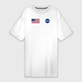 Платье-футболка хлопок с принтом NASA в Санкт-Петербурге,  |  | nasa | space | space x | илон маск | космос | наса