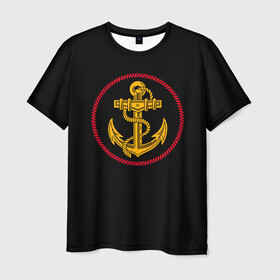 Мужская футболка 3D с принтом ВМФ в Санкт-Петербурге, 100% полиэфир | прямой крой, круглый вырез горловины, длина до линии бедер | army | russia | water | армия | вмф | вода | военный | канат | капитан | корабль | море | морская пехота | моряк | мужик | мужчина | пехота | россия | символ | солдат | флот | якорь