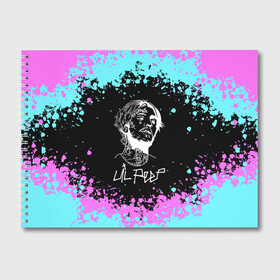 Альбом для рисования с принтом LiL PEEP (НА СПИНЕ) в Санкт-Петербурге, 100% бумага
 | матовая бумага, плотность 200 мг. | Тематика изображения на принте: lil peep | lil prince | pink | зарубежная музыка | лил пип | маленький принц