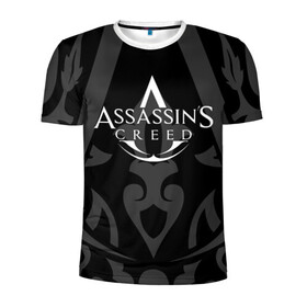 Мужская футболка 3D спортивная с принтом ASSASSIN`S CREED в Санкт-Петербурге, 100% полиэстер с улучшенными характеристиками | приталенный силуэт, круглая горловина, широкие плечи, сужается к линии бедра | slayer | асасин | ассасин крид | ассассин | тамплиеры