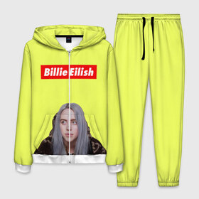 Мужской костюм 3D с принтом BILLIE EILISH. в Санкт-Петербурге, 100% полиэстер | Манжеты и пояс оформлены тканевой резинкой, двухслойный капюшон со шнурком для регулировки, карманы спереди | Тематика изображения на принте: be | billie | billie eilish | blohsh | ghoul | билли | билли айлиш