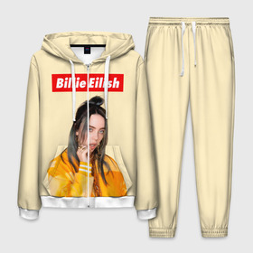 Мужской костюм 3D с принтом BILLIE EILISH. в Санкт-Петербурге, 100% полиэстер | Манжеты и пояс оформлены тканевой резинкой, двухслойный капюшон со шнурком для регулировки, карманы спереди | Тематика изображения на принте: be | billie | billie eilish | blohsh | ghoul | билли | билли айлиш