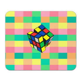 Коврик для мышки прямоугольный с принтом Кубик Рубика в Санкт-Петербурге, натуральный каучук | размер 230 х 185 мм; запечатка лицевой стороны | Тематика изображения на принте: игра | интеллект | куб | кубик | рубик | ум