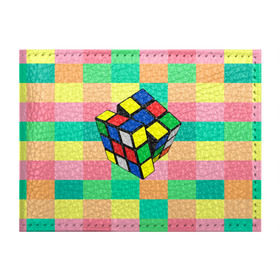 Обложка для студенческого билета с принтом Кубик Рубика в Санкт-Петербурге, натуральная кожа | Размер: 11*8 см; Печать на всей внешней стороне | игра | интеллект | куб | кубик | рубик | ум