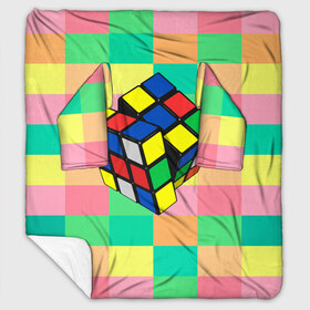 Плед с рукавами с принтом Кубик Рубика в Санкт-Петербурге, 100% полиэстер | Закругленные углы, все края обработаны. Ткань не мнется и не растягивается. Размер 170*145 | игра | интеллект | куб | кубик | рубик | ум