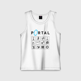 Детская майка хлопок с принтом PORTAL в Санкт-Петербурге,  |  | aperture laboratories | glados | portal | portal 2 | valve | гладос | портал | портал 2 | текстуры | челл