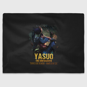 Плед 3D с принтом Yasuo в Санкт-Петербурге, 100% полиэстер | закругленные углы, все края обработаны. Ткань не мнется и не растягивается | jinx | kda | league | lol | moba | pentakill | riot | rise | rus | skins | варвик | варус | воин | легенд | лига | лол | маг | стрелок | танк | чемпион