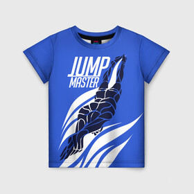 Детская футболка 3D с принтом Jump master в Санкт-Петербурге, 100% гипоаллергенный полиэфир | прямой крой, круглый вырез горловины, длина до линии бедер, чуть спущенное плечо, ткань немного тянется | cliff diving | dive | diving | swimming | плавание | прыжки в воду | спорт