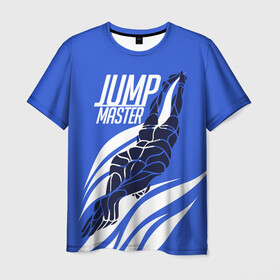 Мужская футболка 3D с принтом Jump master в Санкт-Петербурге, 100% полиэфир | прямой крой, круглый вырез горловины, длина до линии бедер | cliff diving | dive | diving | swimming | плавание | прыжки в воду | спорт