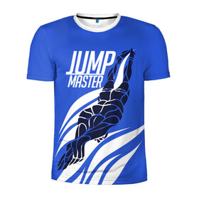 Мужская футболка 3D спортивная с принтом Jump master в Санкт-Петербурге, 100% полиэстер с улучшенными характеристиками | приталенный силуэт, круглая горловина, широкие плечи, сужается к линии бедра | cliff diving | dive | diving | swimming | плавание | прыжки в воду | спорт