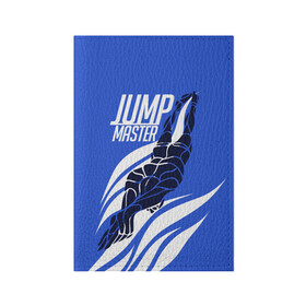 Обложка для паспорта матовая кожа с принтом Jump master в Санкт-Петербурге, натуральная матовая кожа | размер 19,3 х 13,7 см; прозрачные пластиковые крепления | cliff diving | dive | diving | swimming | плавание | прыжки в воду | спорт