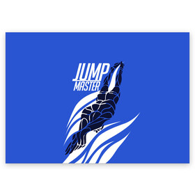 Поздравительная открытка с принтом Jump master в Санкт-Петербурге, 100% бумага | плотность бумаги 280 г/м2, матовая, на обратной стороне линовка и место для марки
 | Тематика изображения на принте: cliff diving | dive | diving | swimming | плавание | прыжки в воду | спорт