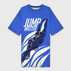 Платье-футболка 3D с принтом Jump master в Санкт-Петербурге,  |  | cliff diving | dive | diving | swimming | плавание | прыжки в воду | спорт