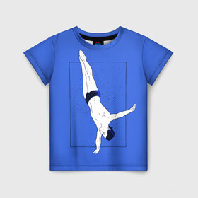 Детская футболка 3D с принтом Dive в Санкт-Петербурге, 100% гипоаллергенный полиэфир | прямой крой, круглый вырез горловины, длина до линии бедер, чуть спущенное плечо, ткань немного тянется | cliff diving | dive | diving | swimming | плавание | прыжки в воду | спорт