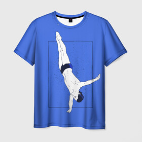 Мужская футболка 3D с принтом Dive в Санкт-Петербурге, 100% полиэфир | прямой крой, круглый вырез горловины, длина до линии бедер | cliff diving | dive | diving | swimming | плавание | прыжки в воду | спорт