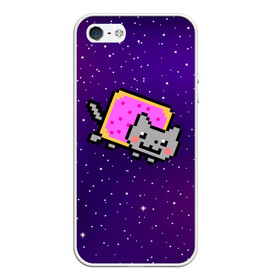 Чехол для iPhone 5/5S матовый с принтом Nyan Cat в Санкт-Петербурге, Силикон | Область печати: задняя сторона чехла, без боковых панелей | cat | meme | nyan cat | space | youtube | животное | звезды | интернет | космос | кошка | мем | прикол | радуга | юмор | ютуб