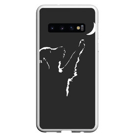 Чехол для Samsung Galaxy S10 с принтом Лунопёс в Санкт-Петербурге, Силикон | Область печати: задняя сторона чехла, без боковых панелей | 3d | волк | луна | пёс | принт | с луной | с принтом | с принтом собаки | с собакой | собака