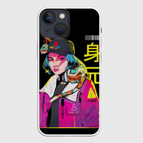 Чехол для iPhone 13 mini с принтом 2К Girl в Санкт-Петербурге,  |  | anime | cat | cool | cyber | cyberpunk.2077 | danger | future | girl | japan | playstation | style | trend.стиль | аниме | девушка | кибер | киберпанк.будущее | кошка | круто | крутой | мода | опасность | тренд | хайп | япония