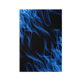 Обложка для паспорта матовая кожа с принтом BLUE FIRE FLAME в Санкт-Петербурге, натуральная матовая кожа | размер 19,3 х 13,7 см; прозрачные пластиковые крепления | bright | fire | flame | heat | light | wildfire | искры | огненный | огонь | пламя | пожар