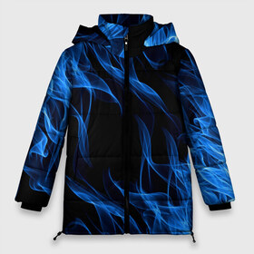 Женская зимняя куртка 3D с принтом BLUE FIRE FLAME в Санкт-Петербурге, верх — 100% полиэстер; подкладка — 100% полиэстер; утеплитель — 100% полиэстер | длина ниже бедра, силуэт Оверсайз. Есть воротник-стойка, отстегивающийся капюшон и ветрозащитная планка. 

Боковые карманы с листочкой на кнопках и внутренний карман на молнии | bright | fire | flame | heat | light | wildfire | искры | огненный | огонь | пламя | пожар