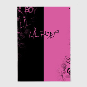 Постер с принтом LIL PEEP в Санкт-Петербурге, 100% бумага
 | бумага, плотность 150 мг. Матовая, но за счет высокого коэффициента гладкости имеет небольшой блеск и дает на свету блики, но в отличии от глянцевой бумаги не покрыта лаком | lil peep | lil prince | pink | зарубежная музыка | лил пип | маленький принц