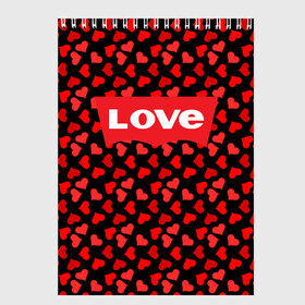 Скетчбук с принтом Love в Санкт-Петербурге, 100% бумага
 | 48 листов, плотность листов — 100 г/м2, плотность картонной обложки — 250 г/м2. Листы скреплены сверху удобной пружинной спиралью | 14 | day | february | heart | levi | levis | saint | strauss | valentines | валентина | день | левис | ливай | ливайс | любовь | святого | сердце | февраля | штраусс