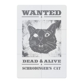 Магнитный плакат 2Х3 с принтом schrodingers cat в Санкт-Петербурге, Полимерный материал с магнитным слоем | 6 деталей размером 9*9 см | cat | dead | schrodingers cat | wanted | кот | кот шредингера | котик | котэ | розыск
