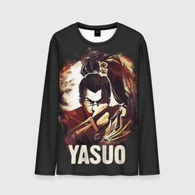 Мужской лонгслив 3D с принтом Yasuo в Санкт-Петербурге, 100% полиэстер | длинные рукава, круглый вырез горловины, полуприлегающий силуэт | jinx | kda | league | lol | moba | pentakill | riot | rise | rus | skins | варвик | варус | воин | легенд | лига | лол | маг | стрелок | танк | чемпион