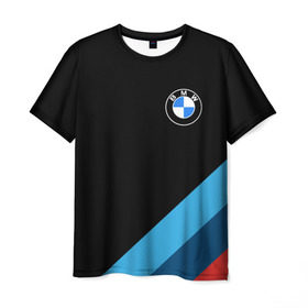 Мужская футболка 3D с принтом BMW в Санкт-Петербурге, 100% полиэфир | прямой крой, круглый вырез горловины, длина до линии бедер | Тематика изображения на принте: bmw | bmw performance | m | motorsport | performance | бмв | моторспорт
