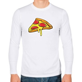 Мужской лонгслив хлопок с принтом Пицца Пицца Пицца !!!! Pizza в Санкт-Петербурге, 100% хлопок |  | pizza | для девушек | для парней | еда | италия | итальянская еда | колбаса | пицца | пицца с салями | пицца с сыром | подарок | с намеком | салями | сыр | тесто