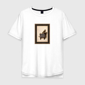Мужская футболка хлопок Oversize с принтом The Goldfinch в Санкт-Петербурге, 100% хлопок | свободный крой, круглый ворот, “спинка” длиннее передней части | the goldfinch | акварель | арт | голландский | животные | искусство | карел | картина | минимализм | рисунок | стиль | фабрициус | художник | щегол