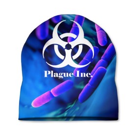 Шапка 3D с принтом PLAGUE INC. в Санкт-Петербурге, 100% полиэстер | универсальный размер, печать по всей поверхности изделия | Тематика изображения на принте: molecule | plague inc | абстракция | бактерии | вирус | клетки | медицина | микробы | молекулы | наука | нейрон | нейроны | планета | текстура | текстуры | формула