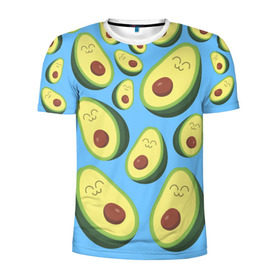 Мужская футболка 3D спортивная с принтом Авокадо паттерн в Санкт-Петербурге, 100% полиэстер с улучшенными характеристиками | приталенный силуэт, круглая горловина, широкие плечи, сужается к линии бедра | Тематика изображения на принте: avocado | vegan | vegetarian | авокадо | веган | вегетарианство