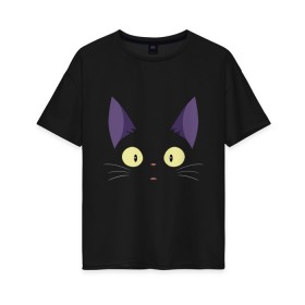 Женская футболка хлопок Oversize с принтом Котик в Санкт-Петербурге, 100% хлопок | свободный крой, круглый ворот, спущенный рукав, длина до линии бедер
 | cat | kitten | kitty | киса | кот | котейка | котёнок | кошак | кошка | мяу
