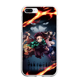 Чехол для iPhone 7Plus/8 Plus матовый с принтом DEMON SLAYER KIMETSU NO YAIBA КЛИНОК РАССЕКАЮЩИЙ ДЕМОНОВ в Санкт-Петербурге, Силикон | Область печати: задняя сторона чехла, без боковых панелей | demon slayer | demon slayer: kimetsu no yaiba | kimetsu | kimetsu no yaiba | nezuko | slayer | tanjiro | клинок рассекающий демонов | незуко | танджиро | шинобу кочо