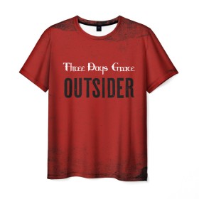 Мужская футболка 3D с принтом Three days grace. Outsider в Санкт-Петербурге, 100% полиэфир | прямой крой, круглый вырез горловины, длина до линии бедер | Тематика изображения на принте: days | grace | outsider | three | аутсайдер