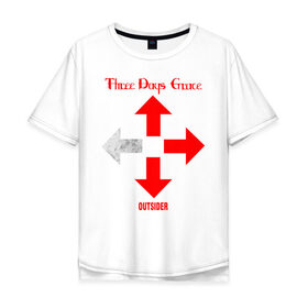 Мужская футболка хлопок Oversize с принтом Three Days Grace в Санкт-Петербурге, 100% хлопок | свободный крой, круглый ворот, “спинка” длиннее передней части | three days grace