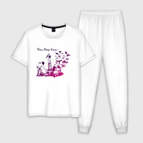 Мужская пижама хлопок с принтом Three Days Grace в Санкт-Петербурге, 100% хлопок | брюки и футболка прямого кроя, без карманов, на брюках мягкая резинка на поясе и по низу штанин
 | three days grace