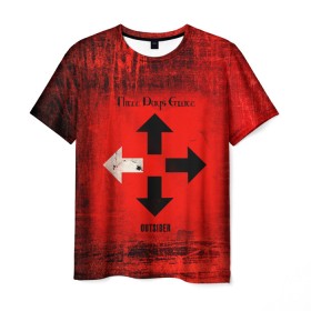 Мужская футболка 3D с принтом Three Days Grace в Санкт-Петербурге, 100% полиэфир | прямой крой, круглый вырез горловины, длина до линии бедер | days | grace | three | альтернативный | группа | метал | ню метал | пост гранж | рок | хард рок