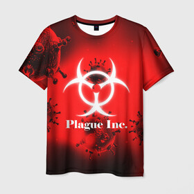 Мужская футболка 3D с принтом PLAGUE INC. в Санкт-Петербурге, 100% полиэфир | прямой крой, круглый вырез горловины, длина до линии бедер | molecule | plague inc | абстракция | бактерии | вирус | клетки | медицина | микробы | молекулы | наука | нейрон | нейроны | планета | текстура | текстуры | формула
