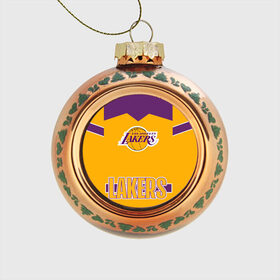 Стеклянный ёлочный шар с принтом Los Angeles Lakers в Санкт-Петербурге, Стекло | Диаметр: 80 мм | angeles | bryant | kobe | lakers | los | баскетбольный | клуб
