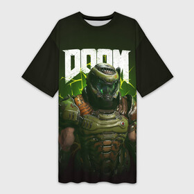 Платье-футболка 3D с принтом Doom Eternal в Санкт-Петербурге,  |  | doom | doom 2016 | doom 2020 | doom eternal | doomguy | дум | дум 2020 | дум вечен | дум етернал | дум этернал | думгай