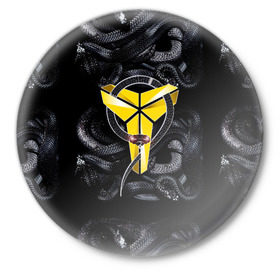 Значок с принтом Los Angeles Lakers(Kobe Bryan) в Санкт-Петербурге,  металл | круглая форма, металлическая застежка в виде булавки | angeles | bryant | kobe | lakers | los | баскетбольный | клуб