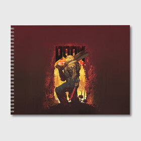 Альбом для рисования с принтом Doom Eternal в Санкт-Петербурге, 100% бумага
 | матовая бумага, плотность 200 мг. | doom | doom 2016 | doom 2020 | doom eternal | doomguy | дум | дум 2020 | дум вечен | дум етернал | дум этернал | думгай