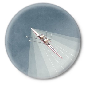 Значок с принтом Академические гребцы в Санкт-Петербурге,  металл | круглая форма, металлическая застежка в виде булавки | rowing | sport | байдарки | гребец | гребцы | лодки | лодочный спорт | спорт | спортсмен | спортсмены